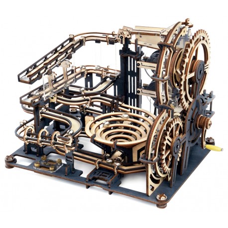 Maquette en bois animée Circuit de billes peint