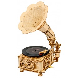 Maquette en bois animée Gramophone musical