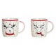 Tasse Noël Elan rouge doré porcelaine 35 cl
