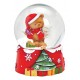 Boule à neige Noël ourson liste résine 9 cm