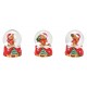 Boule à neige Noël ourson cadeau résine 9 cm