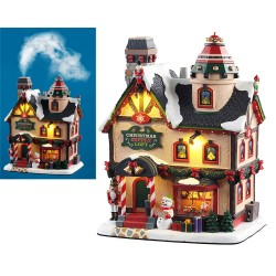 Maison lumineuse avec fumée Noël Lemax Caddington