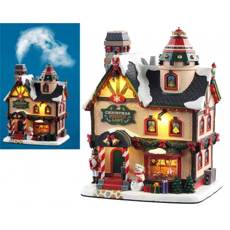 Maison lumineuse avec fumée Noël Lemax Caddington