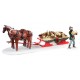 Livraison de bois avec chevaux Lemax Vail Village