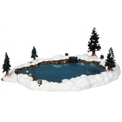 Lac enneigé avec sapins Lot de 6 Lemax Vail Village