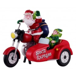 Père Noël en side-car Lemax Santas Wonderland