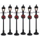 Lampadaires décorés lumineux Lot de 6 Lemax Caddington