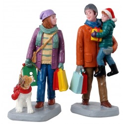 Courses de Noël en famille Lot de 2 Lemax