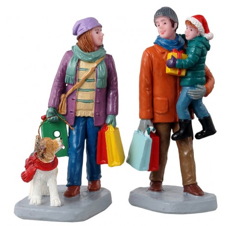 Courses de Noël en famille Lot de 2 Lemax