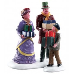 Courses de Noël en famille Lot de 2 Lemax Caddington