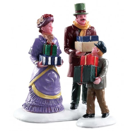 Courses de Noël en famille Lot de 2 Lemax Caddington