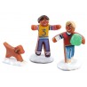 Footballeurs et chien Lot de 3 Lemax Sugar N Spice