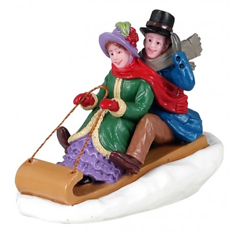 Couple en luge Lemax Caddington