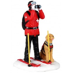 Patrouilleur à ski et son chien Lemax Vail Village