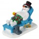 Bonhomme de neige sur chaise longue Lemax