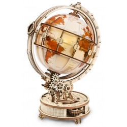 Maquette en bois globe terrestre lumineux