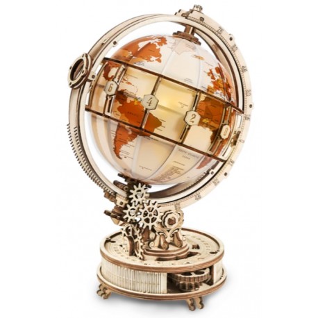 Maquette en bois globe terrestre lumineux