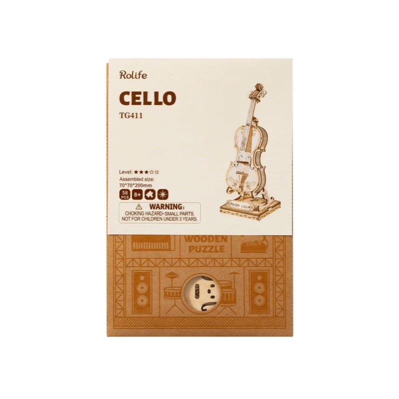 PUZZLE 3D EN Bois Pour Adultes - Boîte À Musique Violoncelle - Kit