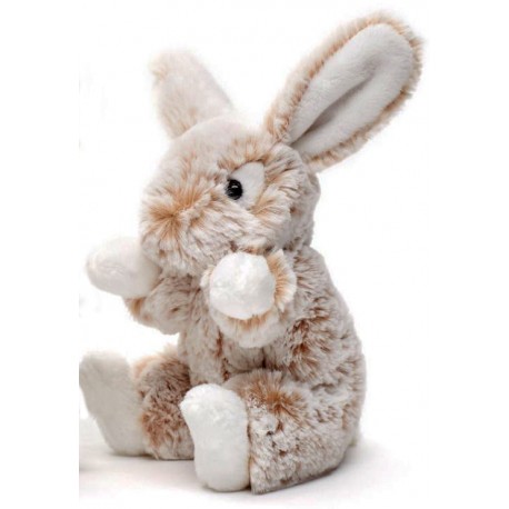 Peluche lapin beige 18 cm - La Magie des Automates