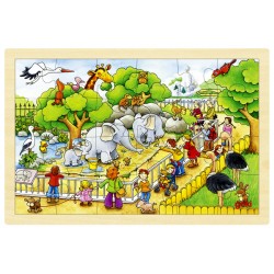 Puzzle cadre enfant en bois zoo 24 pièces