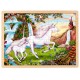 Puzzle cadre enfant en bois licornes 48 pièces