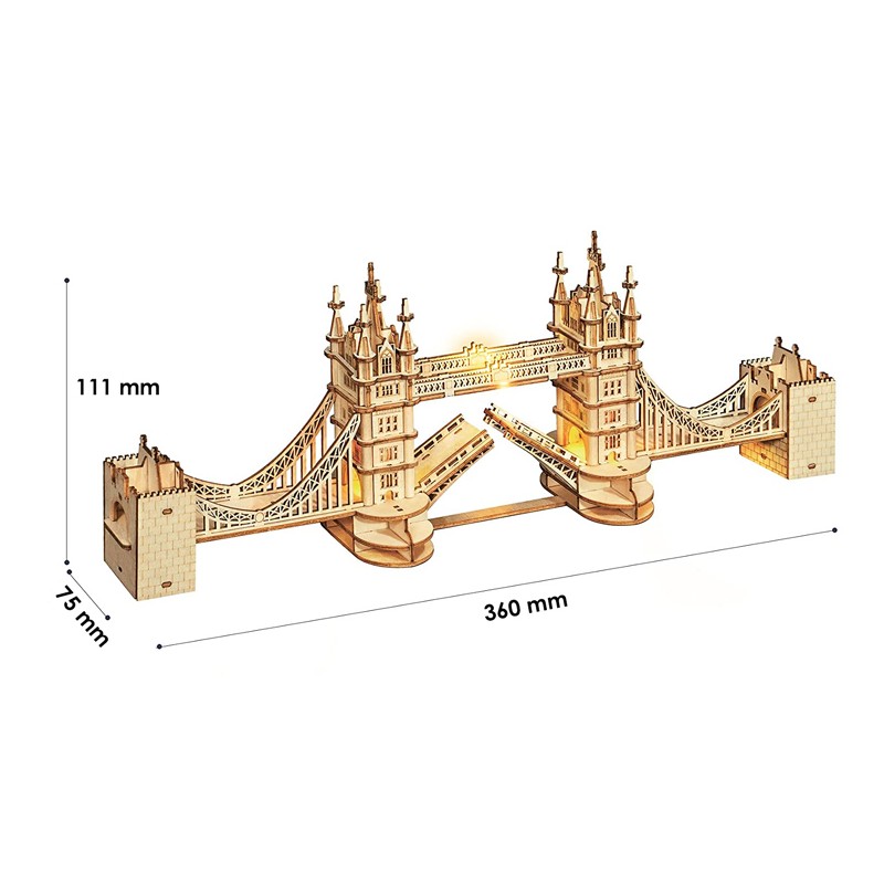 Maquette en bois lumineuse Tower Bridge - La Magie des Automates