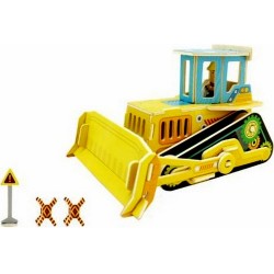 Maquette en bois colorée Bulldozer