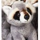 Peluche raton laveur gris 19 cm