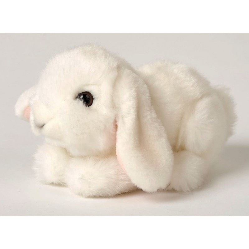 Peluche lapin blanc 18 cm - La Magie des Automates