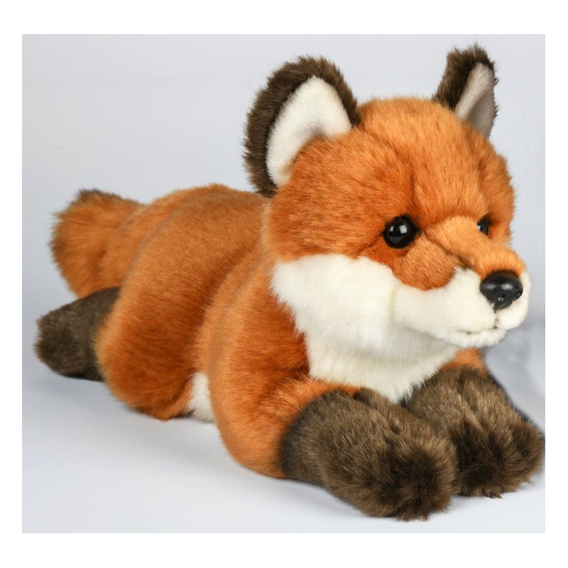 Peluche renard couché 30 cm - La Magie des Automates