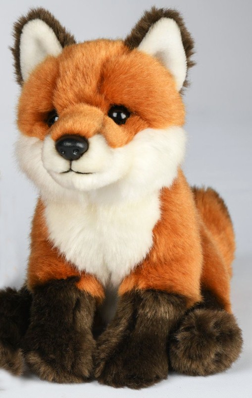 Peluche renard assis 30 cm - La Magie des Automates