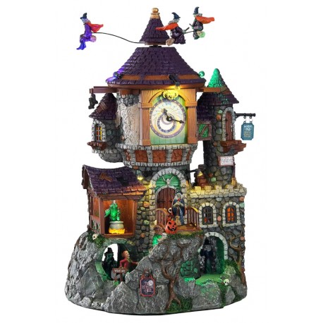 Horloge des sorcières lumineuse animée sonore Lemax Halloween