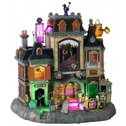 Hôtel hanté lumineux animé sonore Lemax Halloween