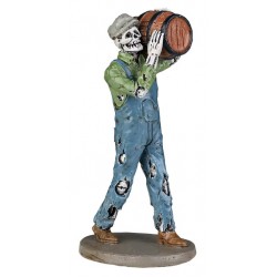 Squelette portant un tonneau de bière Lemax Halloween