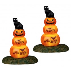 Citrouilles lumineuses Lot de 2 Lemax Halloween