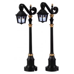 Lampadaires squelettes lumineux Lot de 2 Lemax Halloween