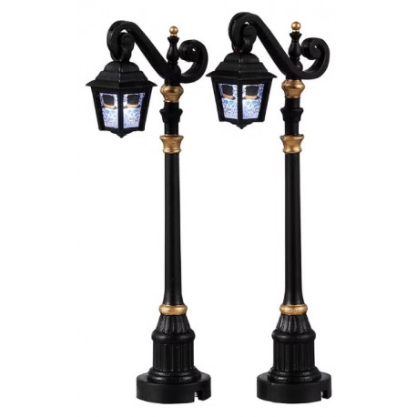 Lampadaires squelettes lumineux Lot de 2 Lemax Halloween