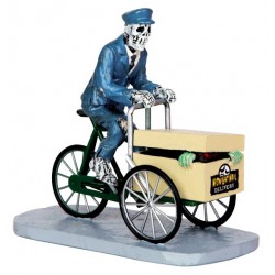 Squelette postier à vélo Lemax Halloween