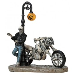 Squelette et moto Lemax Halloween