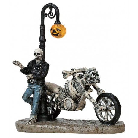 Squelette et moto Lemax Halloween