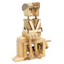 Automate en bois à construire Couple d'amoureux 16 cm