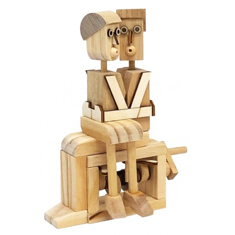 Automate en bois à construire Couple d'amoureux 16 cm