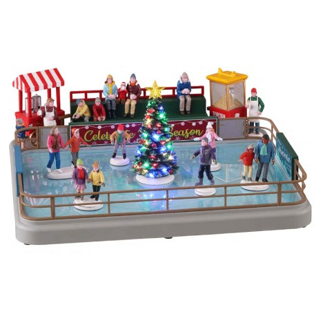 Patinoire Noël animée lumineuse sonore Lemax Vail Village