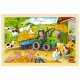 Puzzle cadre enfant en bois Ferme et tracteur 24 pièces
