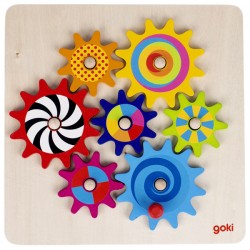 Jeu Puzzle en bois animé engrenages 7 pièces