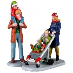 Courses de Noël en famille Lot de 2 Lemax