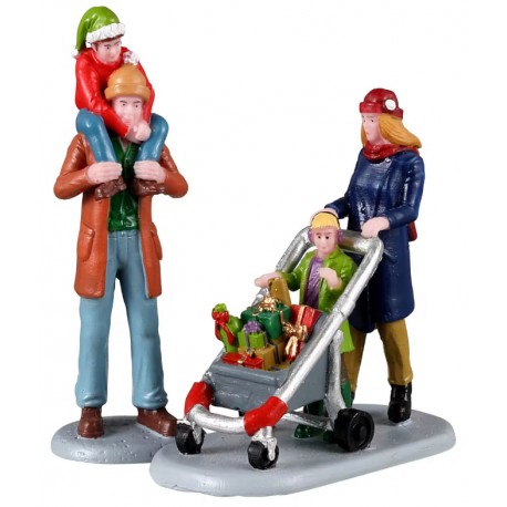 Courses de Noël en famille Lot de 2 Lemax
