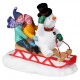 Luge enfants et bonhomme de neige Lemax