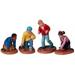 Enfants jouant aux billes Lot de 4 Lemax