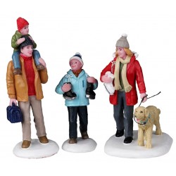 Famille allant patiner Lot de 3 Lemax